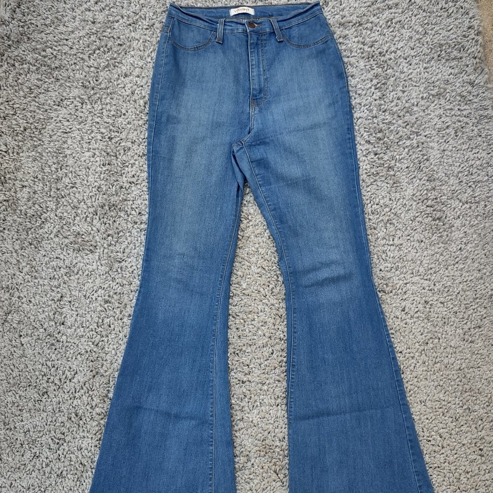 Vibrant Miu Jeans Womens High Rise Flare